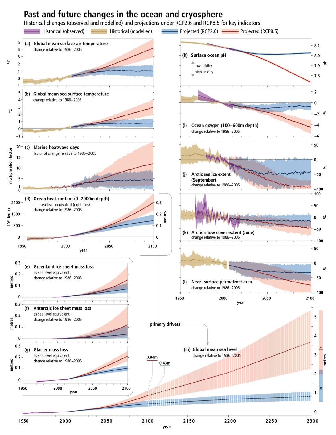 De zeepspiegelstijging in de Summary for Policymakers (bron: IPCC)